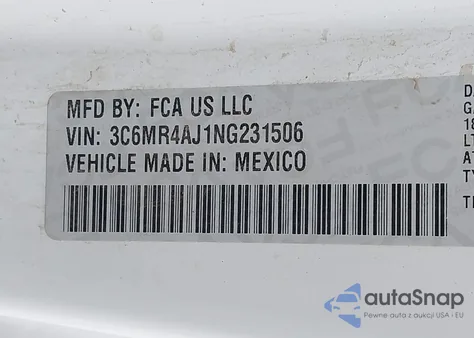 2022 Ram 2500 Tradesman 4X2 8' Box from USA, damaged, VIN 3C6MR4AJ1NG231506